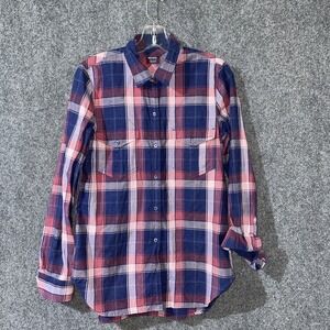 UNTUCKit 100% Cotton Women's Plaid Long Sleeve Button Up‎ Shirt Size 4